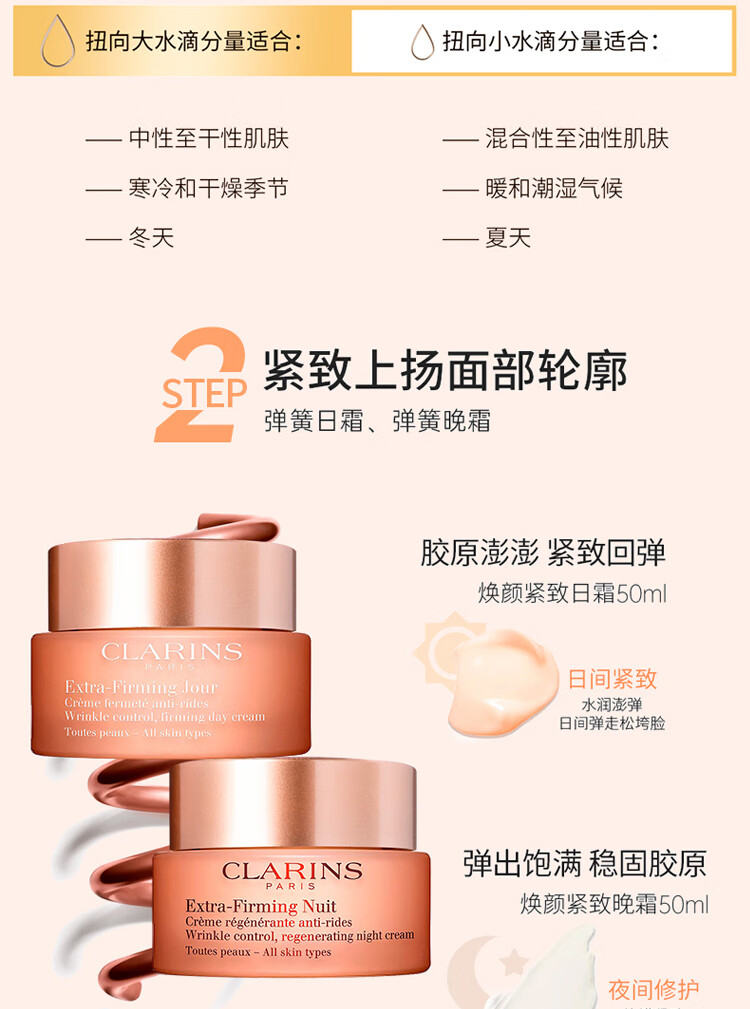 娇韵诗 娇韵诗 焕颜水乳霜套装 弹簧日晚霜双萃精华三件套护肤品套装 