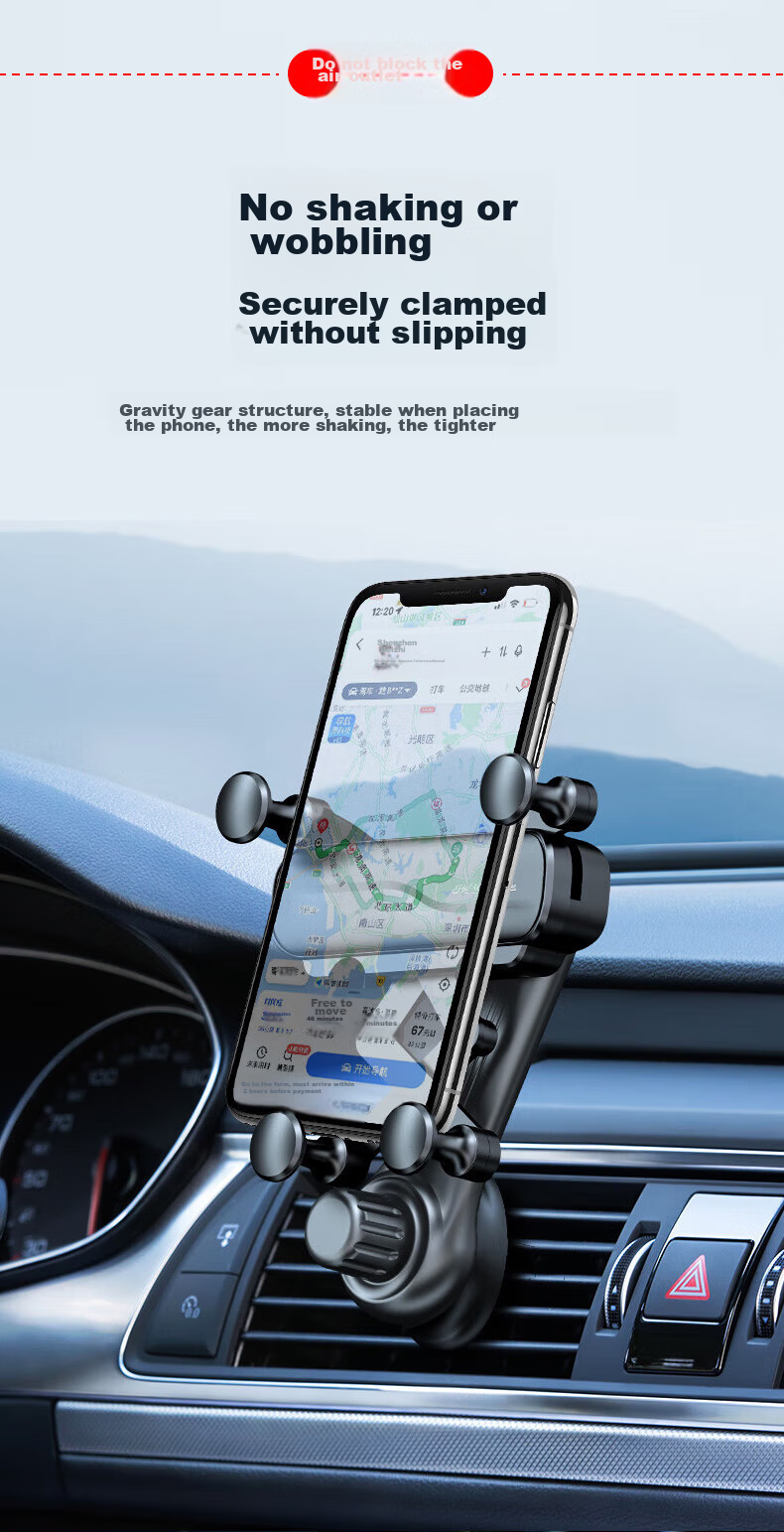 Автомобильный держатель KOOLIFE для телефона, на вентиляционное отверстие, без помех, навигационный зажим, аксессуар для автомобиля