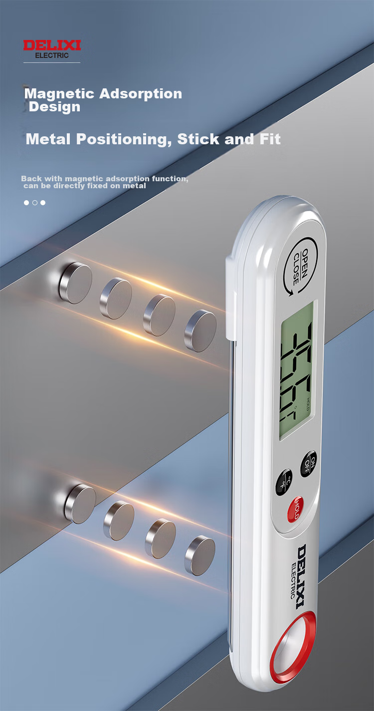 DELIXI ELECTRIC Цифровой термометр для кухни, водонепроницаемый, с подсветкой, для выпечки, воды, молока, мяса, высокая точность, перезаряжаемый