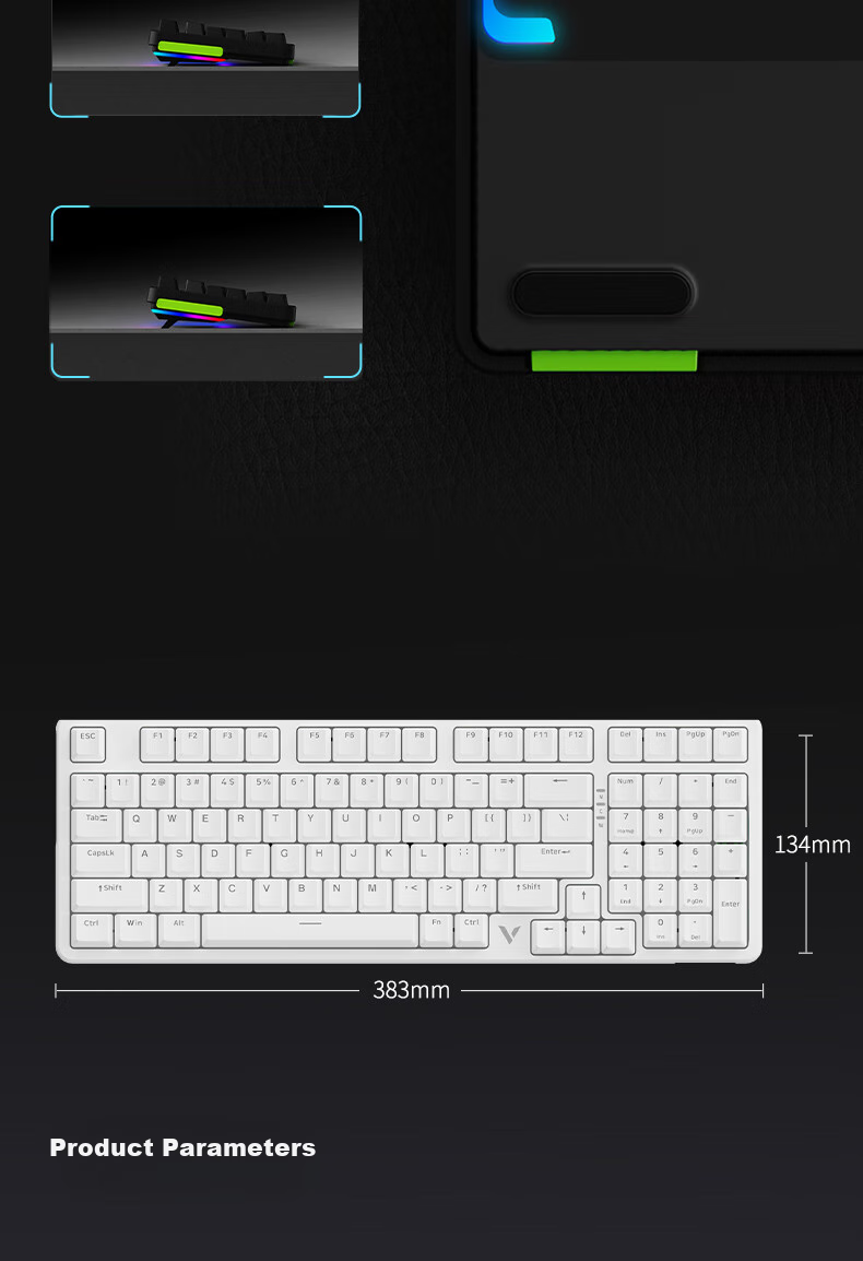 Механическая клавиатура Rapoo V500PRO-98, проводная, RGB подсветка, черная