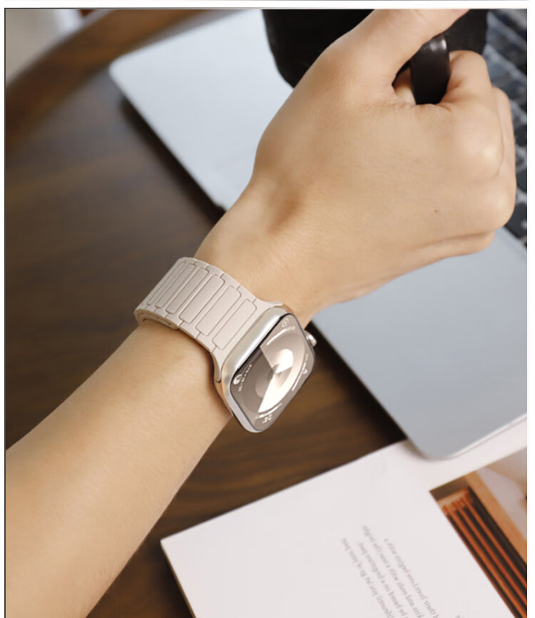 Ремешок MSSM для Apple Watch, силиконовый, с магнитной застежкой, для моделей S11/10, IWatch S9/8/se3/Ultra3/2, спортивный, цвет "мятный"