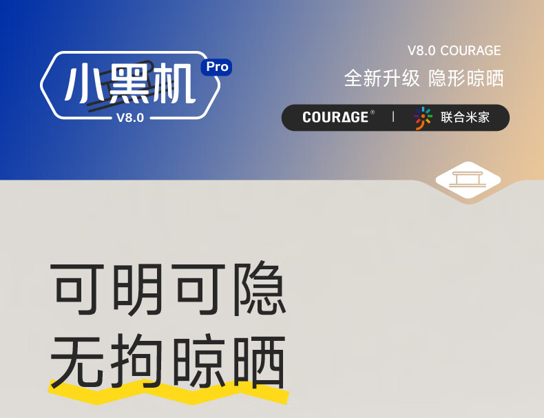 卡瑞琪(COURAGE)隐形电动晾衣架智能语音控制已接入米家APP 黑色V8-HM