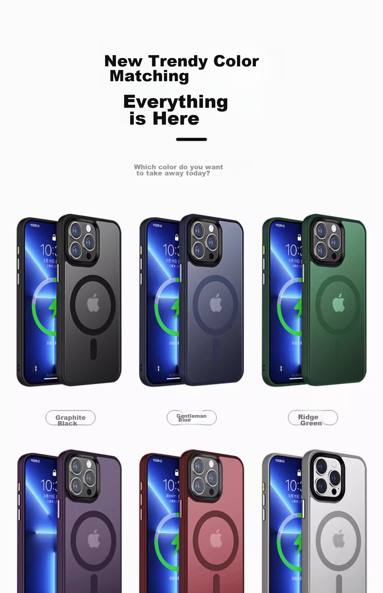 Чехол ZHIWEISHI для Apple iPhone 14 Pro, противоударный, с защитой камеры, синий, Skin-Like Magnetic Attraction