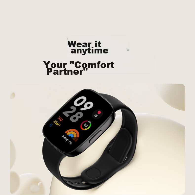 Ремешок CangHua для Xiaomi Redmi Watch 3, спортивный, водонепроницаемый, дышащий, силиконовый, черный