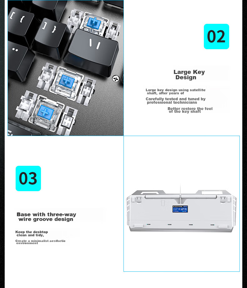 Механическая игровая клавиатура EWEADN TK900 с мышью, проводная, USB, подсветка, черная