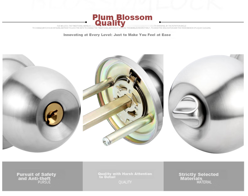 Замок BLOSSOM Spherical Lock, для внутренних дверей, из пластика, стали, алюминиевого сплава, для ванной комнаты, туалета, душевой, модель 587, трехстержневой, 3-5 см.