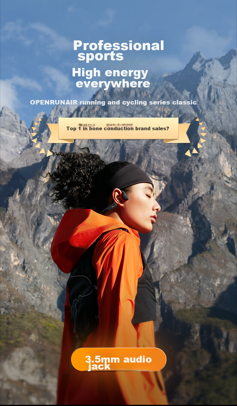 Беспроводные наушники SHOKZ OpenRun Air S803, костная проводимость, спортивные, черные