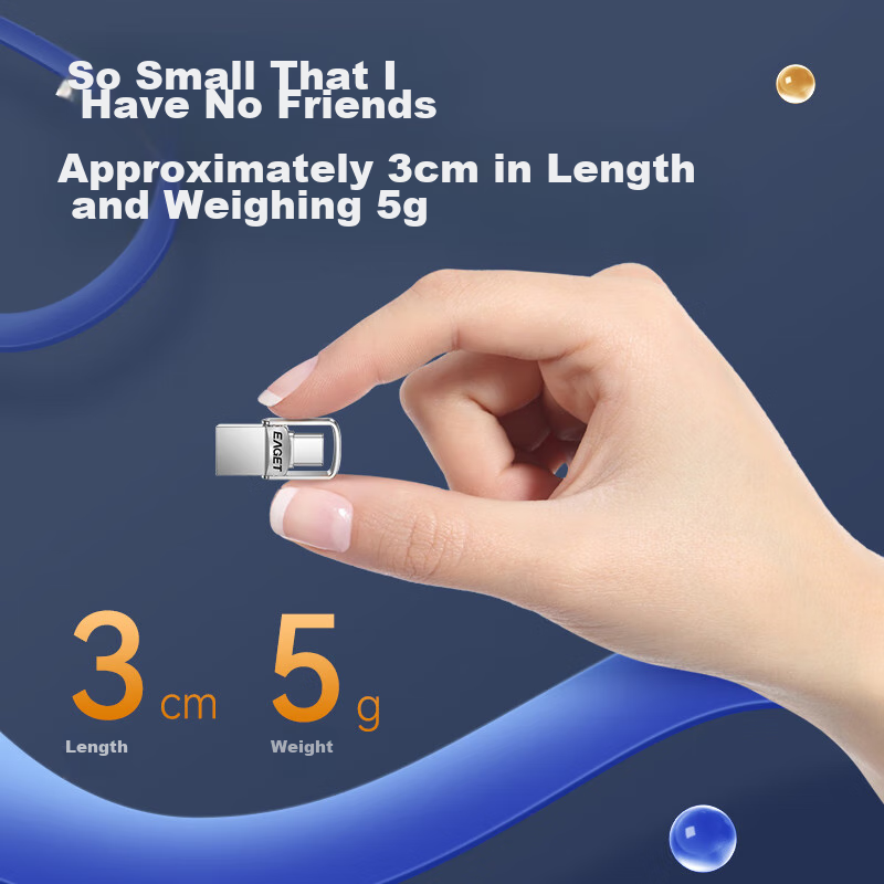 USB-флеш-накопитель EAGET CU20 Type-C USB3.2, 32 ГБ, металлический мини-накопитель для телефонов и компьютеров