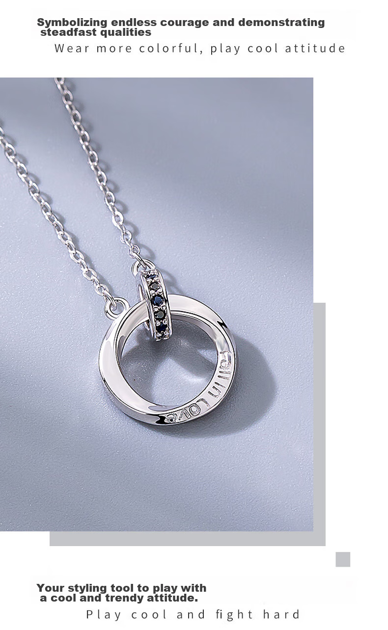 Серебряное колье Qlady Mobius для мужчин, подвеска из стерлингового серебра 925 пробы с фианитом, подарок на день рождения и Новый год