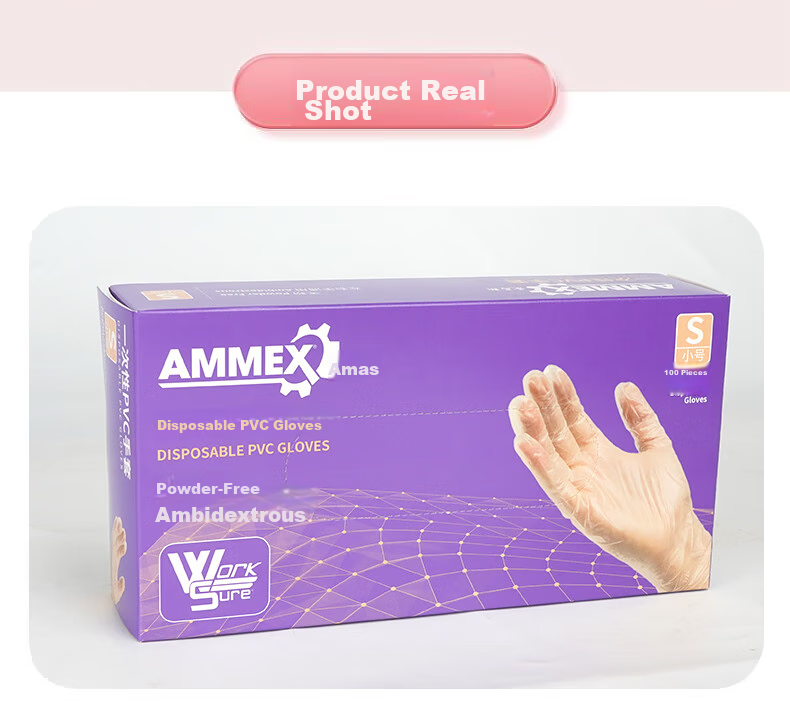 Одноразовые перчатки AMMEX из ПВХ, 100 шт., размер L, для кухни, уборки, готовки, кейтеринга, чистки, еды, выпечки