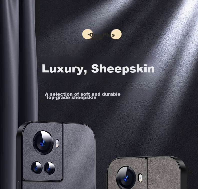 Чехол для телефона Shangsu, совместимый с OnePlus ACE, защитный, противоударный, с защитой всей линзы, мягкий чехол, простой роскошный чехол из силикона с внешней оболочкой из овечьей кожи, кожаный чехол для женщин и мужчин, серый