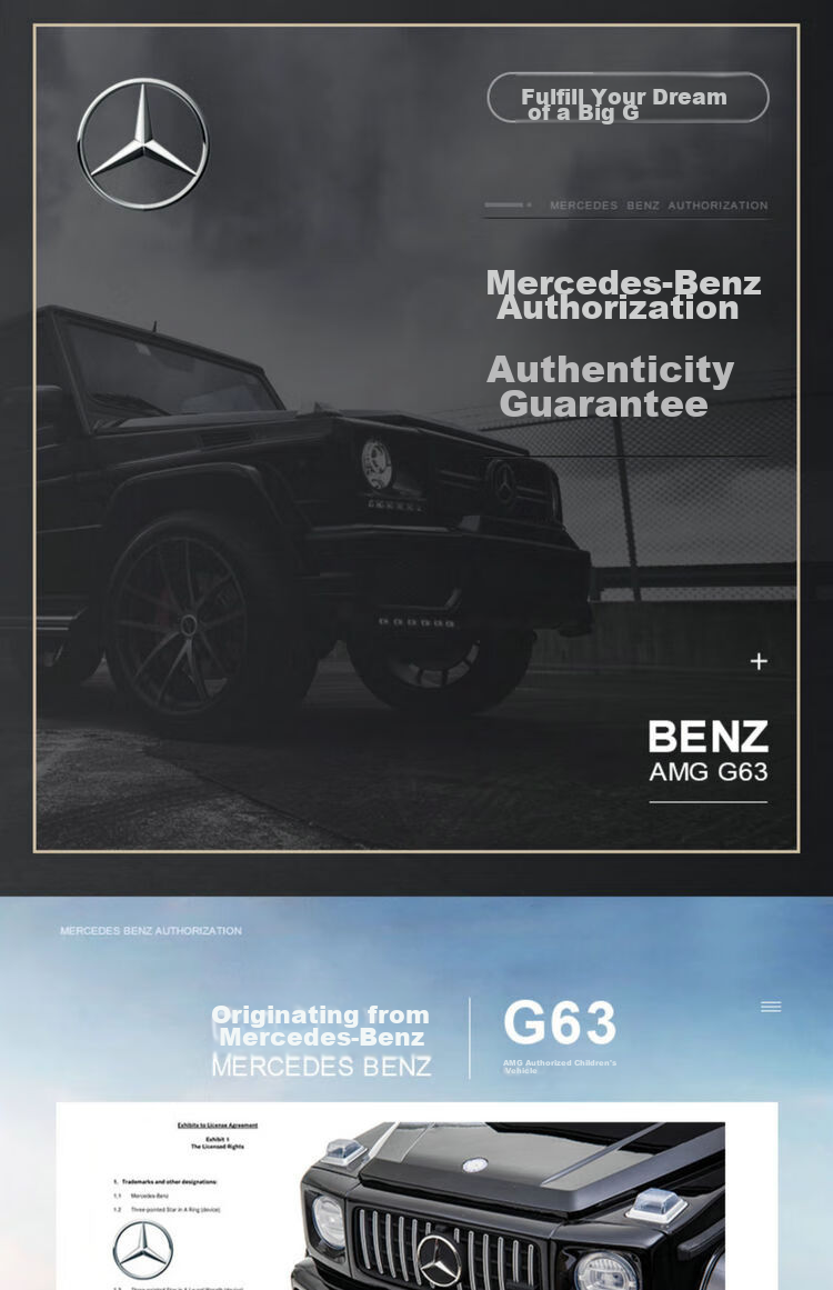 Детский электромобиль LeWeiPu Mercedes-Benz AMG G63, полноприводный, с пультом управления, черный