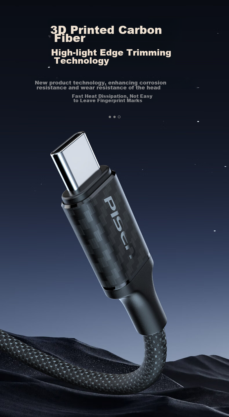 Кабель PISEN USB 3.2 Gen2x2 Type-C, 100W PD, 20Gbps, 8K 60Hz, 1м, белый