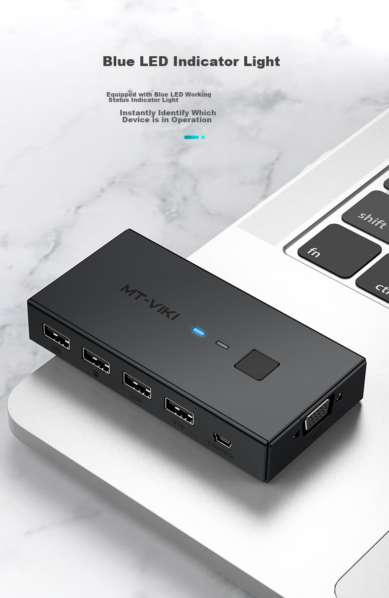 KVM-переключатель MT-viki MT-KV2, 2 порта VGA, USB, для совместного использования монитора, клавиатуры и мыши