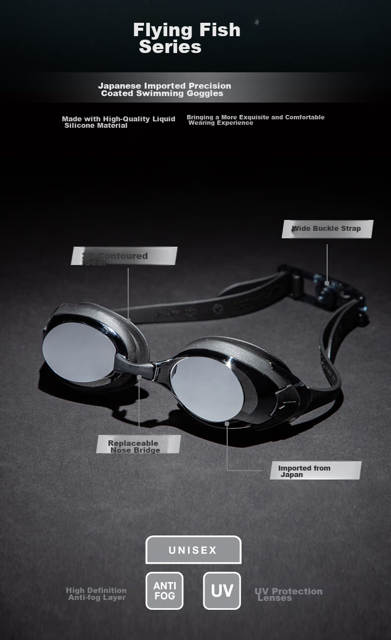 Очки для плавания Speedo Cyclone3, черные/серебристые, с антифог покрытием