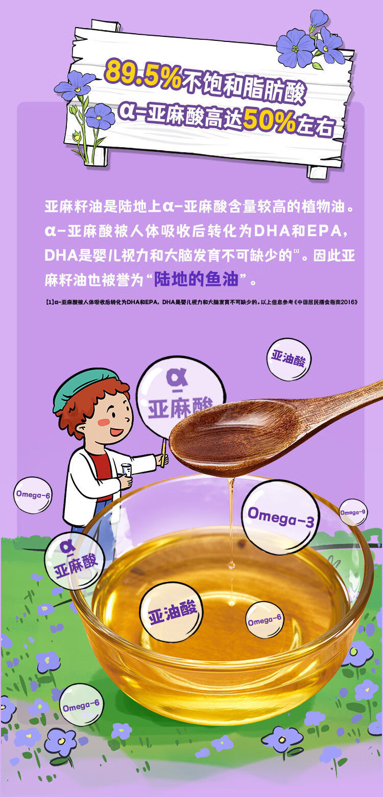 碧欧奇（Biojunior）进口亚麻籽油食用添加油无苦味宝宝营养可热炒150ml 亚麻籽油150ml*2