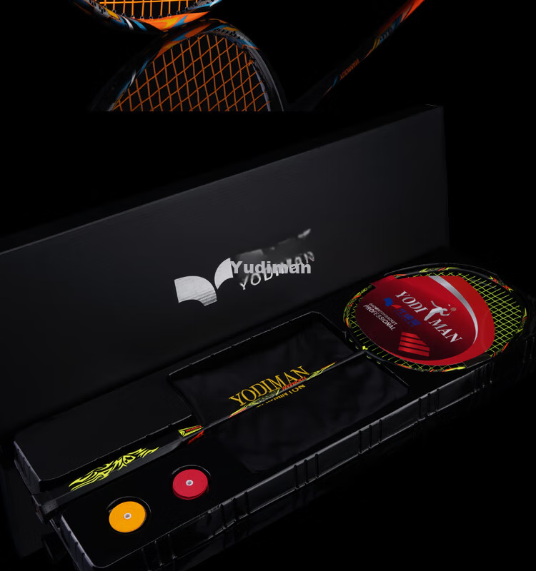 Бадминтонная ракетка Yodiman YOI, цельная, из углеродного волокна, вес 10U, черная с золотом, для взрослых, универсальная