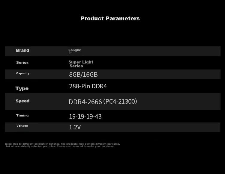 Модуль памяти Netac 16GB DDR4 2666MHz для настольных ПК, серия Ultra-Light