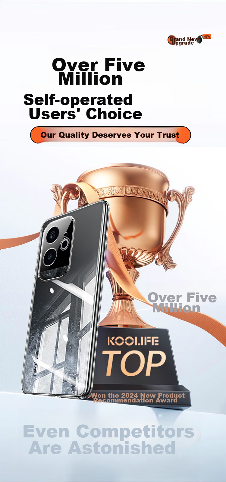 Чехол для телефона KOOLIFE для Realme GT6, защитный прозрачный силиконовый чехол с защитой камеры, простой, приятный на ощупь, устойчивый к отпечаткам пальцев