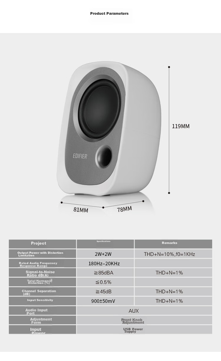 Компьютерные колонки Edifier R12U, 2.0, USB, 3.5 мм, белые