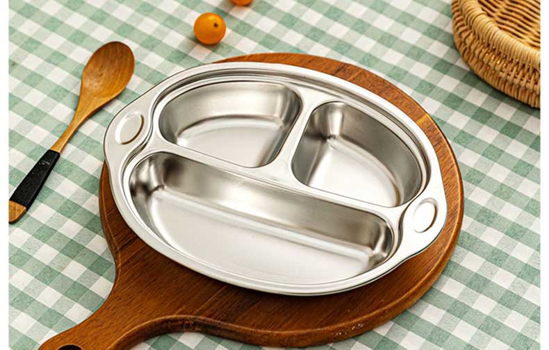 Детская тарелка COOKSS из нержавеющей стали, 304, с разделителями, для кормления младенцев