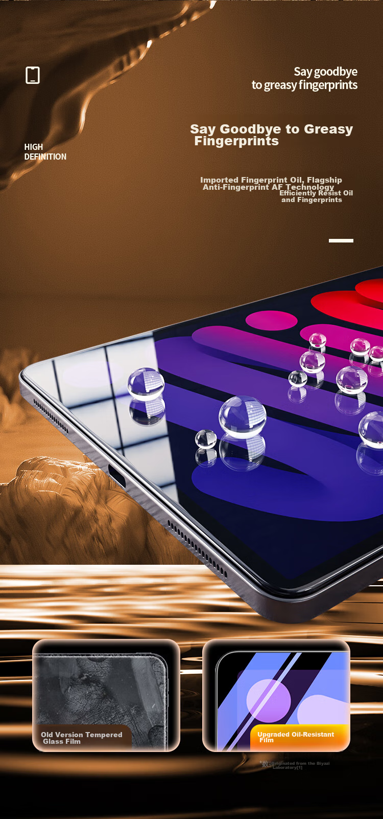 Защитное стекло BIAZE для Apple iPad Mini 7/6 8.3 дюйма, ультратонкое, HD, полное покрытие, защита от царапин