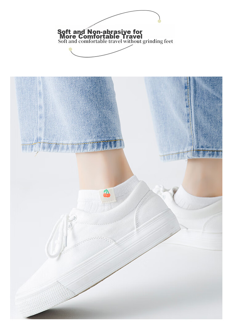 Женские носки FitonTon, 6 пар, короткие, белые, хлопковые, антибактериальные, дезодорирующие, впитывающие пот, средней длины