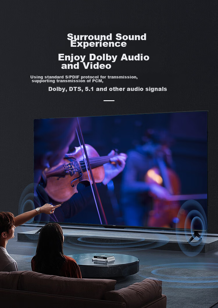 Цифровой оптический аудиокабель CHOSEAL QS1106A, 3 метра, для ТВ, DVD, проектора, усилителя, домашнего кинотеатра, SPDIF
