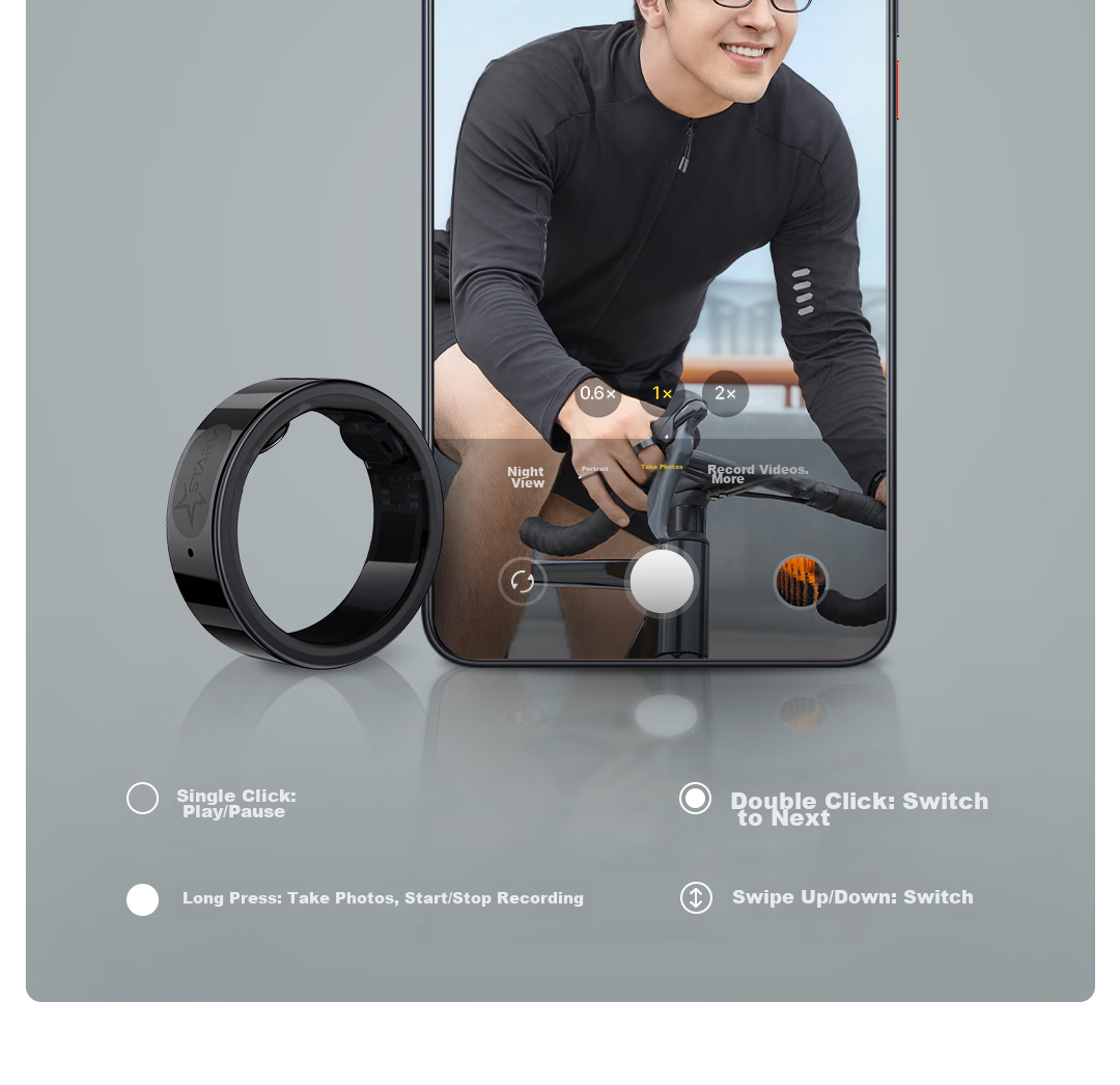 Умное кольцо MEIZU StarV Ring2, мониторинг здоровья, длительная работа от батареи, размер 10, для мужчин и женщин, совместимо с Apple и Huawei