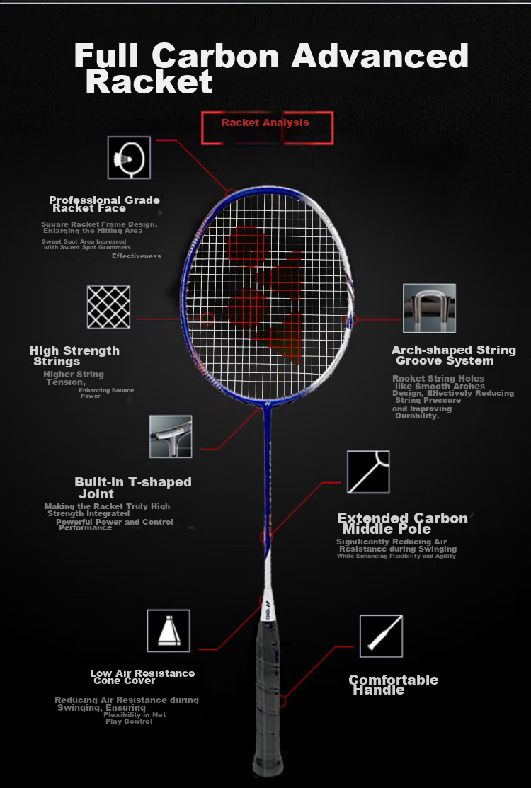 Бадминтонная ракетка YONEX Astrox Light Speed AXGS, полнокарбоновая, одинарная, 4U, с натяжкой 24 фунта