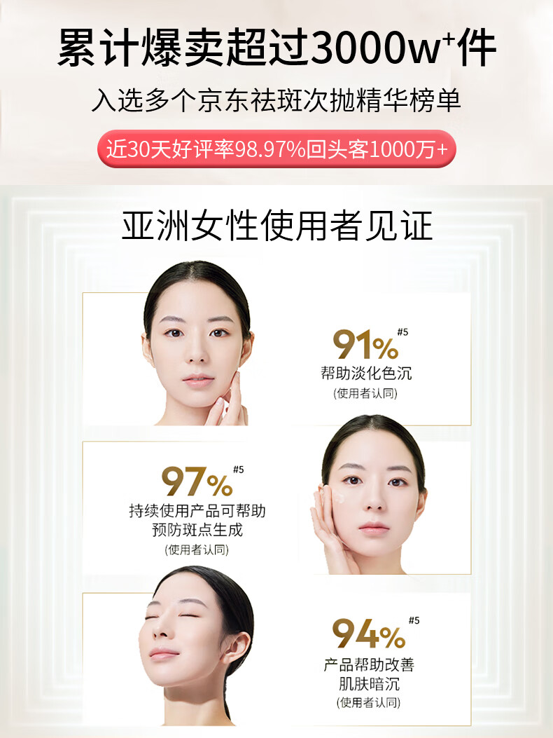 南京同仁堂美白祛斑次抛精华液淡化斑点去黄去斑提亮肤色补水男女护肤品45ml