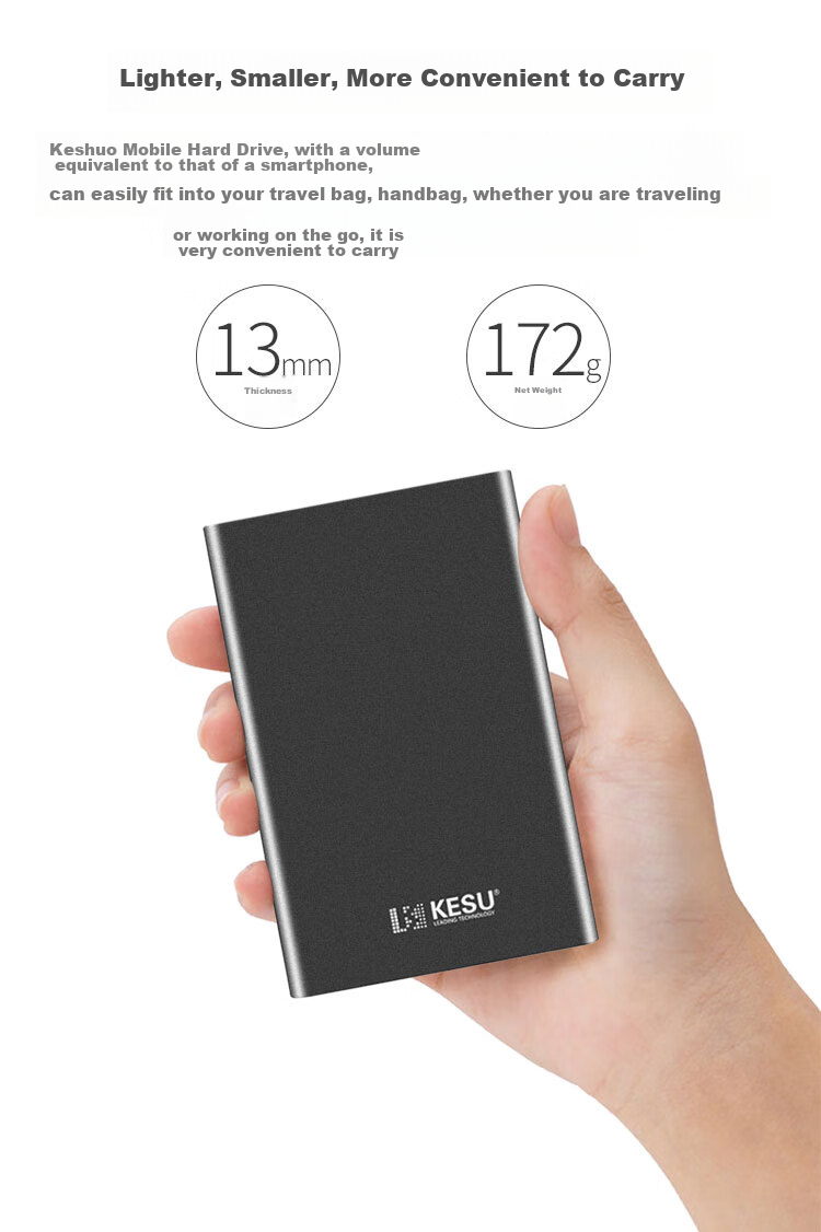 Внешний жесткий диск KESU 500 ГБ, портативный, USB 3.0, большой емкости, механический, для ноутбуков и телефонов, 2,5 дюйма, для хранения данных дома и в офисе