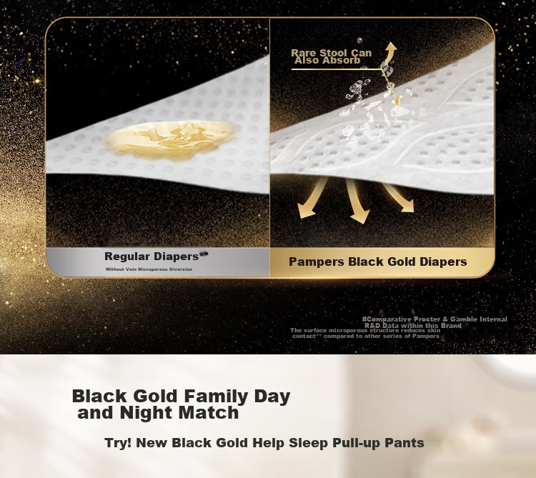 Подгузники Pampers Black Gold Care, ультратонкие, дышащие, размер M4 (6-11 кг), 1 шт.