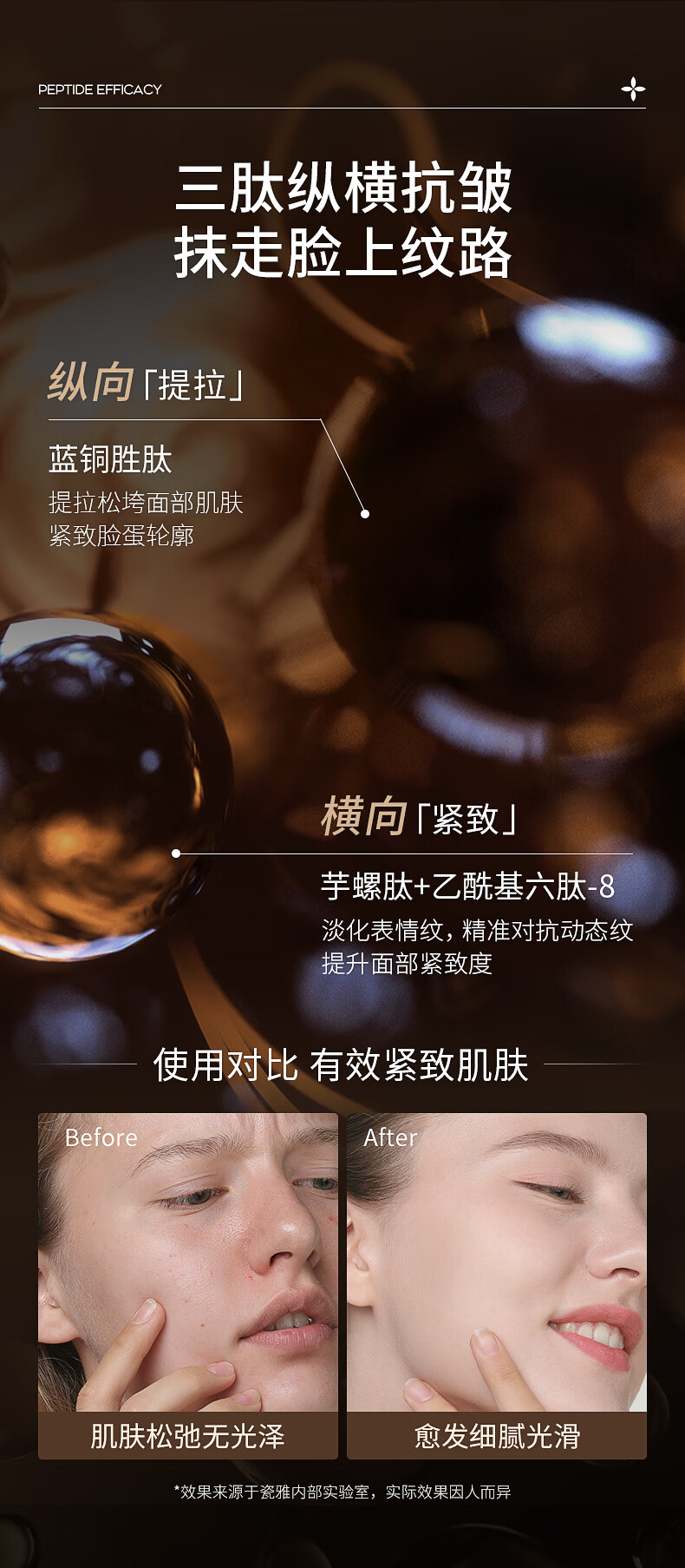 瓷雅多肽蓝铜胜肽修护冻干粉祛痘印痘坑收缩毛孔紧致抗皱寡肽敏感肌女 修复红血丝增厚角质层精华液20瓶