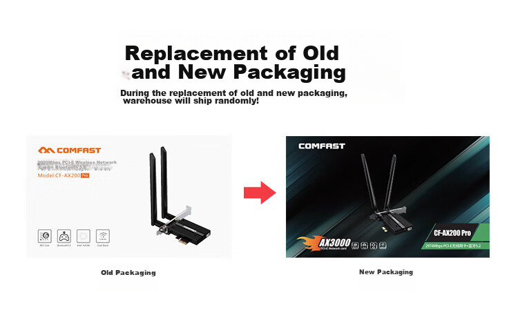 Сетевая карта COMFAST AX200-PRO Gigabit Intel Dual-Band 5G PCI-E WiFi 6 + Bluetooth 5.2