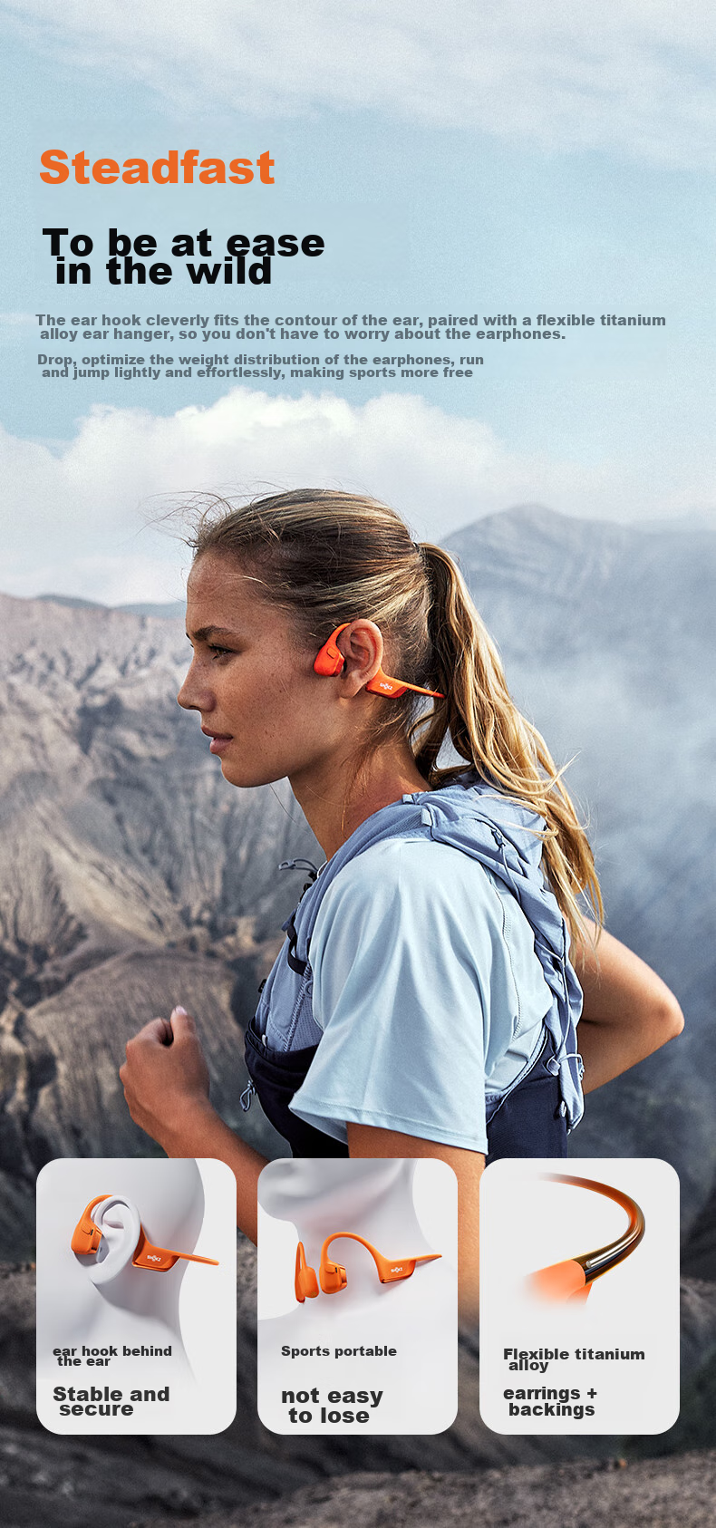 Беспроводные наушники SHOKZ OpenRun Pro 2 S820, костная проводимость, спортивные, оранжевые