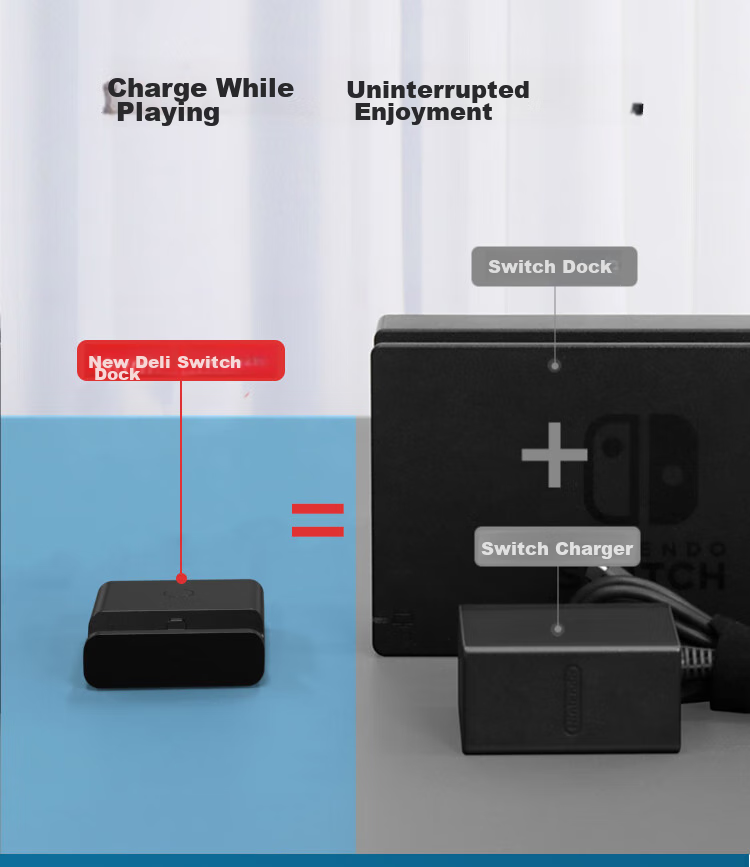 Магнит NEWDERY для Nintendo Switch, портативная док-станция, зарядное устройство NS, кабель для зеркалирования экрана OLED, подставка для зарядки консоли, настольная подставка для игровых консолей Lite