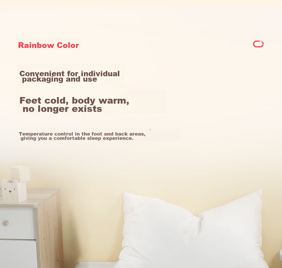 Электрическое одеяло RAINBOW, односпальное, с двойным контролем температуры, хлопковое, 1.8*1.0 метра