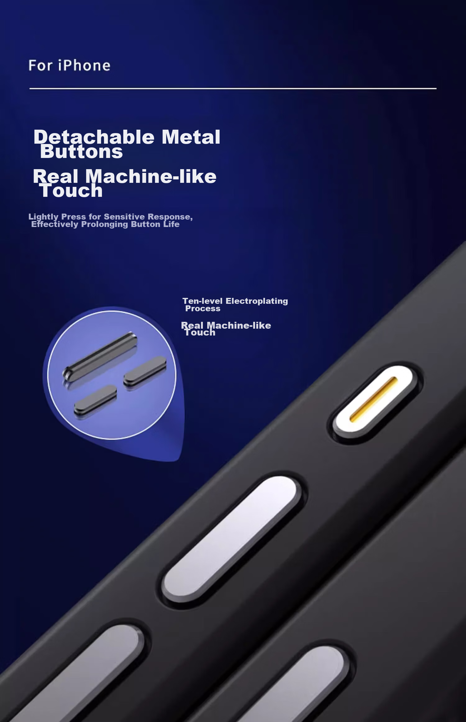 Чехол ZHIWEISHI для Apple iPhone 14 Pro, противоударный, с защитой камеры, синий, Skin-Like Magnetic Attraction