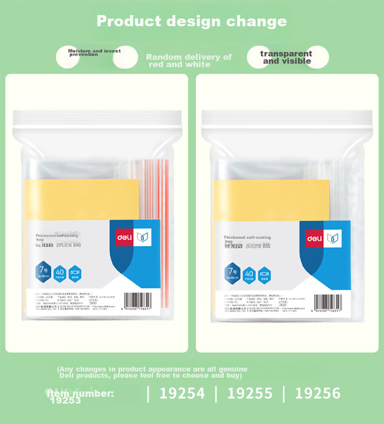 Пакеты с замком Zip-Lock Deli, 17x23 см, 40 штук, для пищевых продуктов и документов, влагостойкие