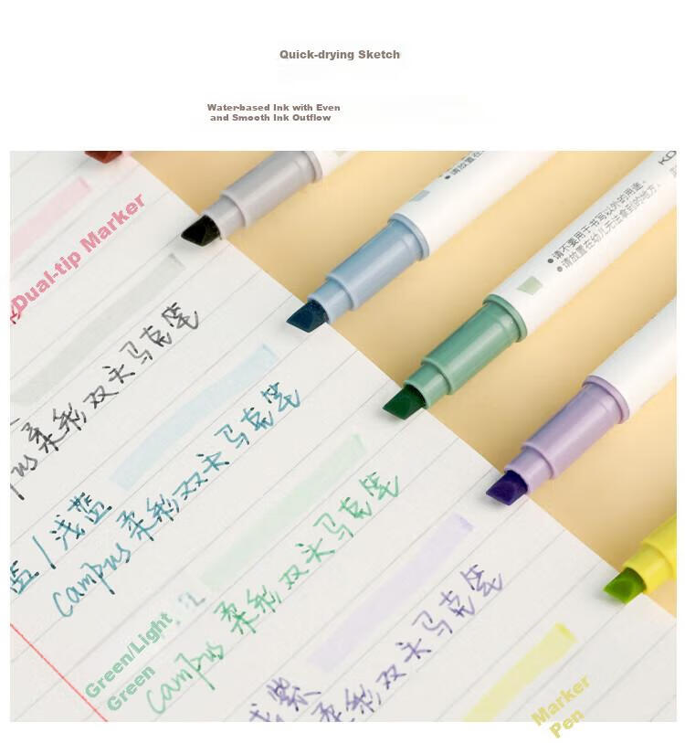 Набор текстовыделителей KOKUYO Campus Soft Color, 2 цвета, для студентов, арт. WSG-PMW102G
