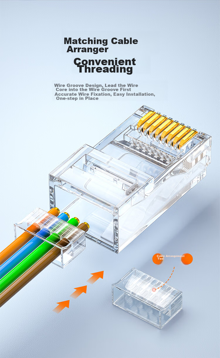 Категория 6, двухсекционные коннекторы RJ45, 50 шт.