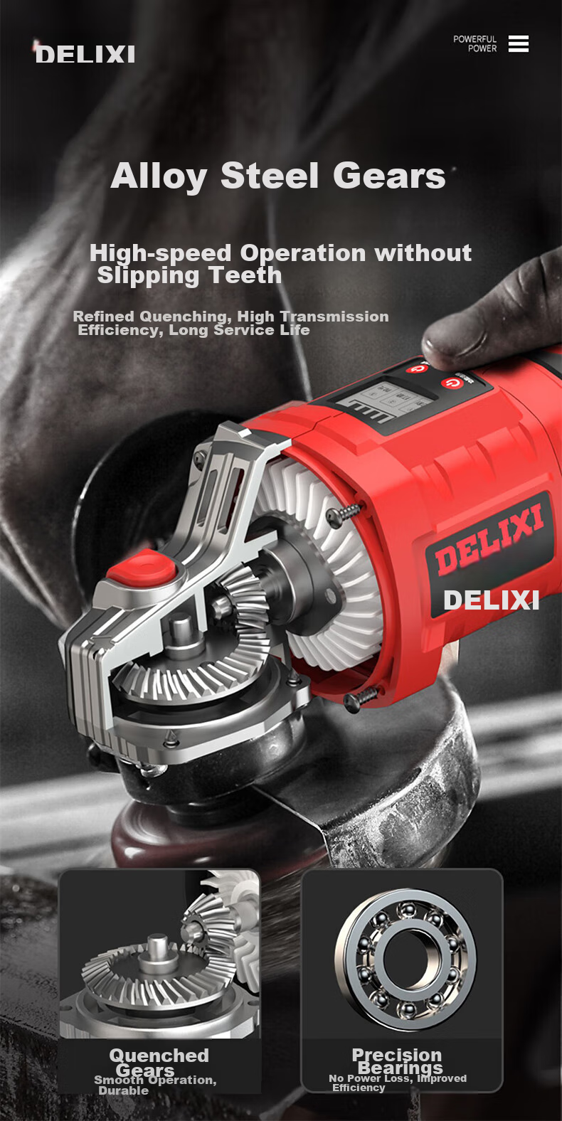 Угловая шлифовальная машина DELIXI ELECTRIC DLX-GD1361, аккумуляторная, 21В, 100мм