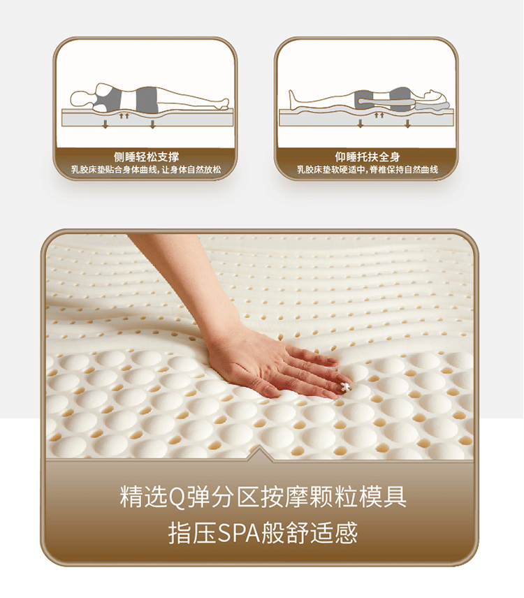 京东京造 森呼吸系列泰国进口天然乳胶床垫 94%天然乳胶泰国原产进口床褥子ECO认证优等品A类双人180*200*5cm