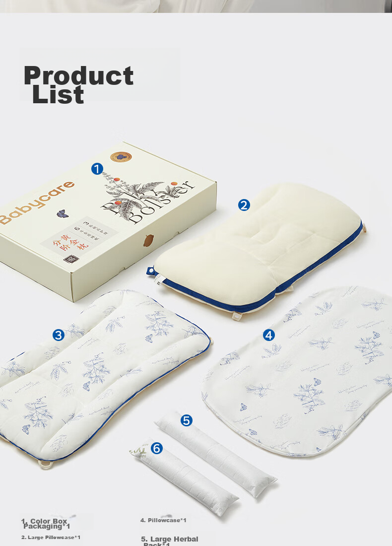 Подушка Babycare Дышащая силиконовая, 54x29 см, Спокойный синий (только наволочка)