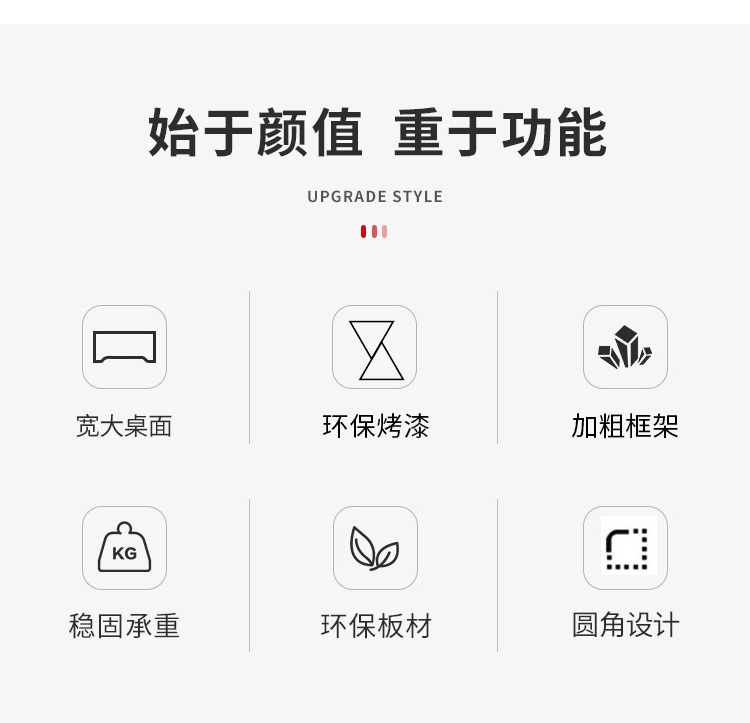 易漫 学习桌电脑桌台式书桌简易办公简约家用租房桌子卧室学生写字 白色