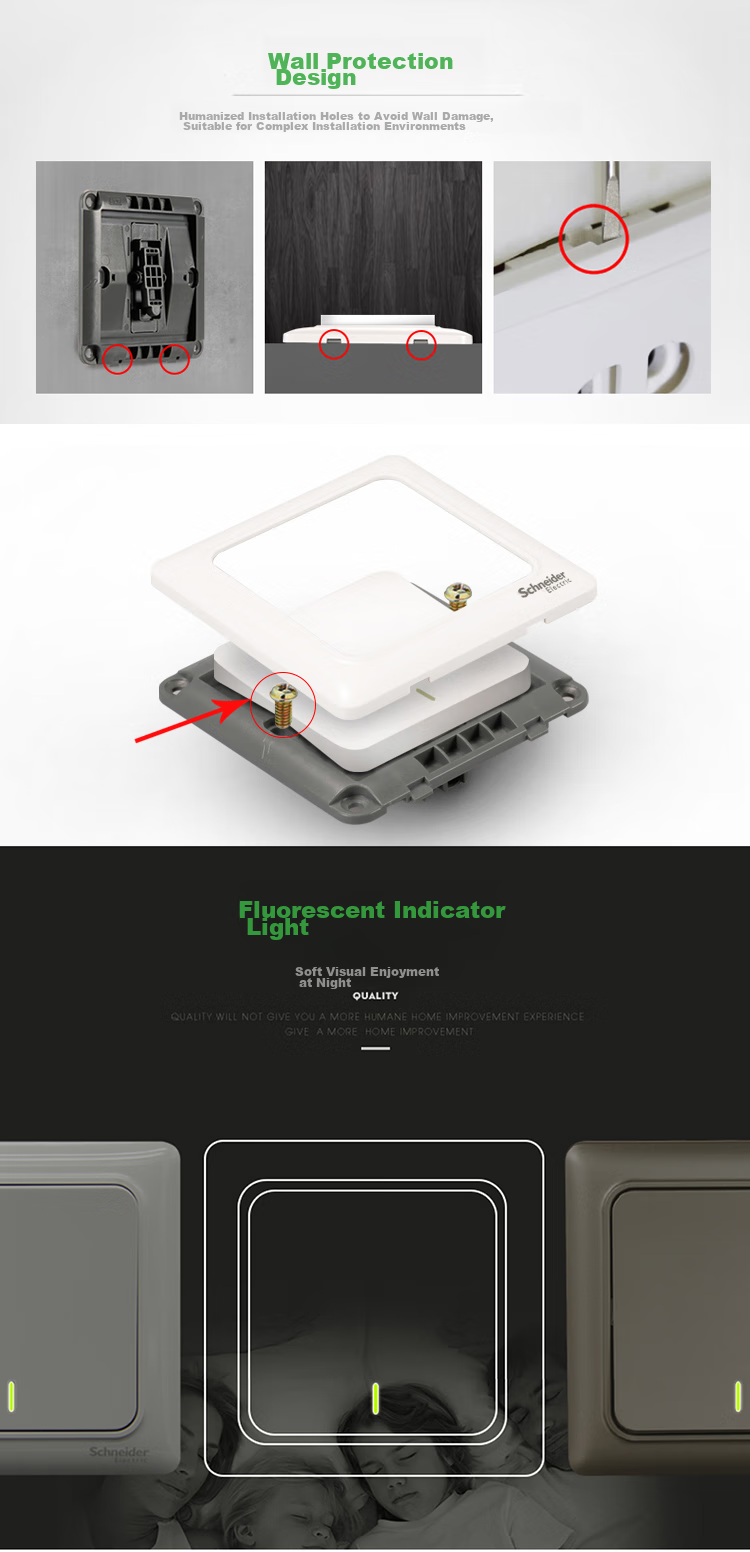Розетка с выключателем Schneider Electric, серия Ruiyi, 16А, 3 гнезда, белая