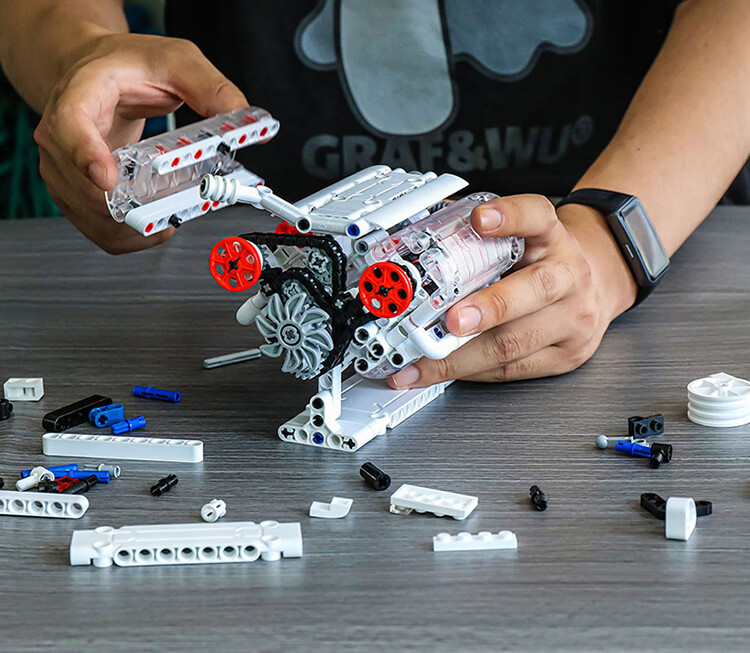 Конструктор ONEBOT V6 Engine Model, сборная модель двигателя, 14+, 400+ деталей, подарок