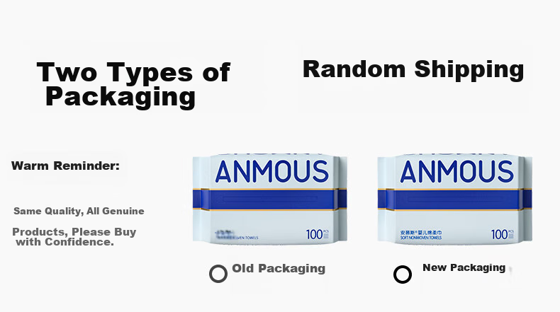 Влажные салфетки Anmous Baby Soft Wipes, для лица, сухие и влажные, увеличенные и плотные, без ворса, 100 шт. * 16 упаковок, семейный размер