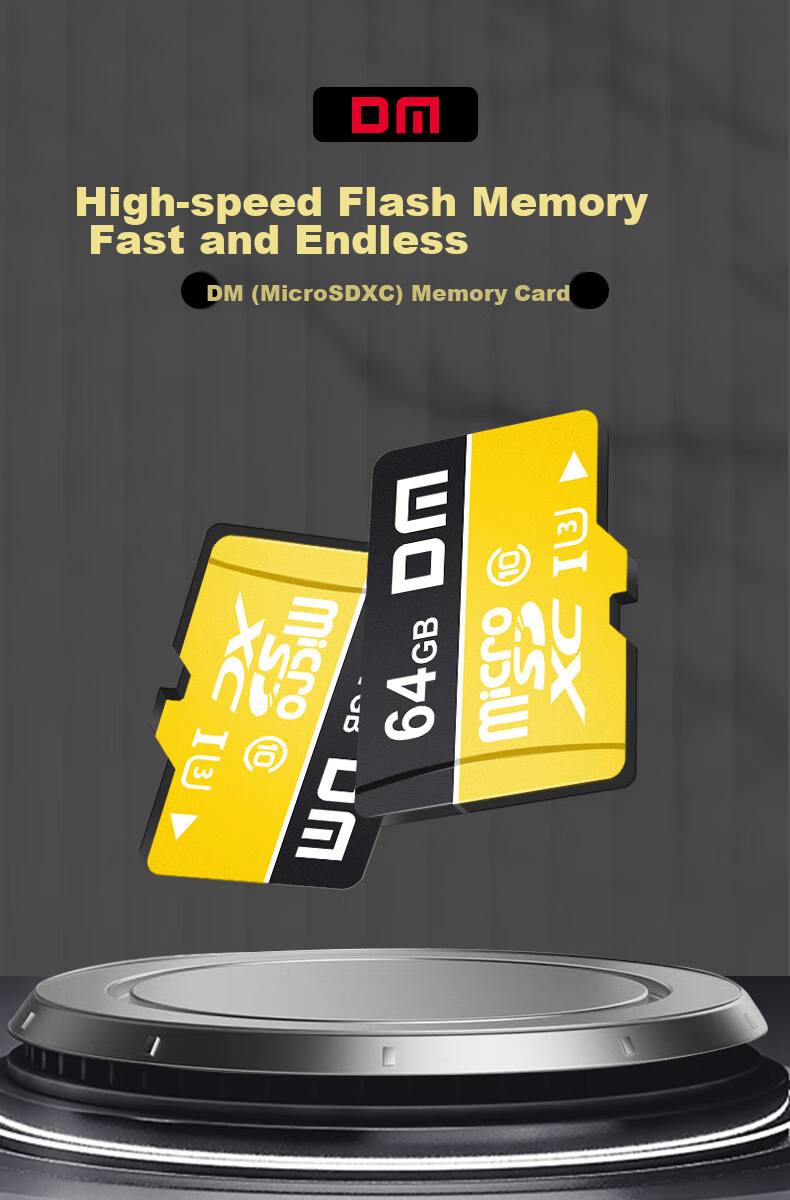 Карта памяти DM Daimai 64GB TF (MicroSD) Yellow Card C10 High-Speed для телефонов, видеорегистраторов, камер наблюдения